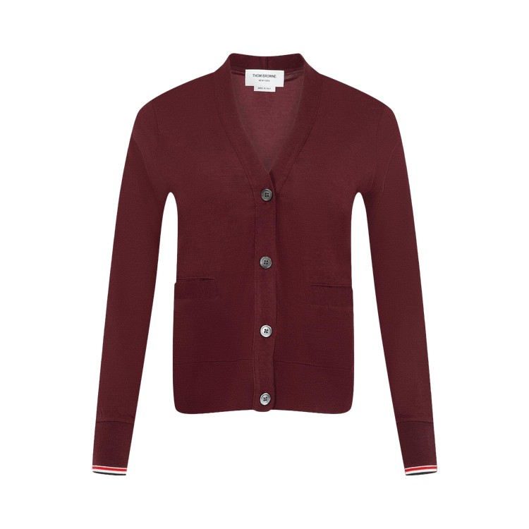 Thom Browne V Neck Cardigan "Burgundy"