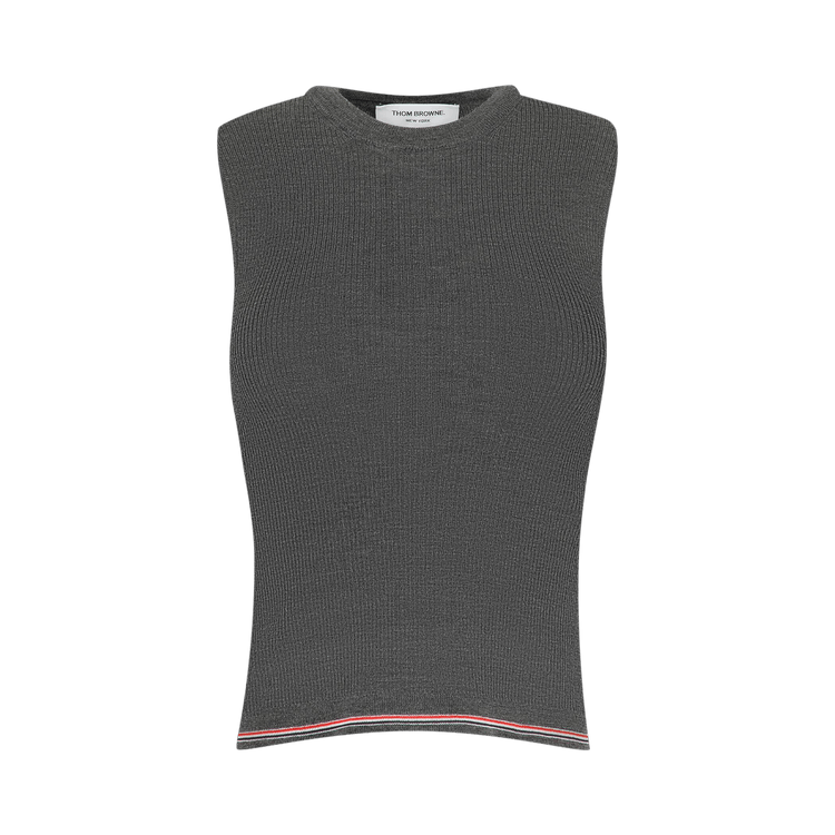 Thom Browne Rib Stitch Shell Top "Medium Grey"