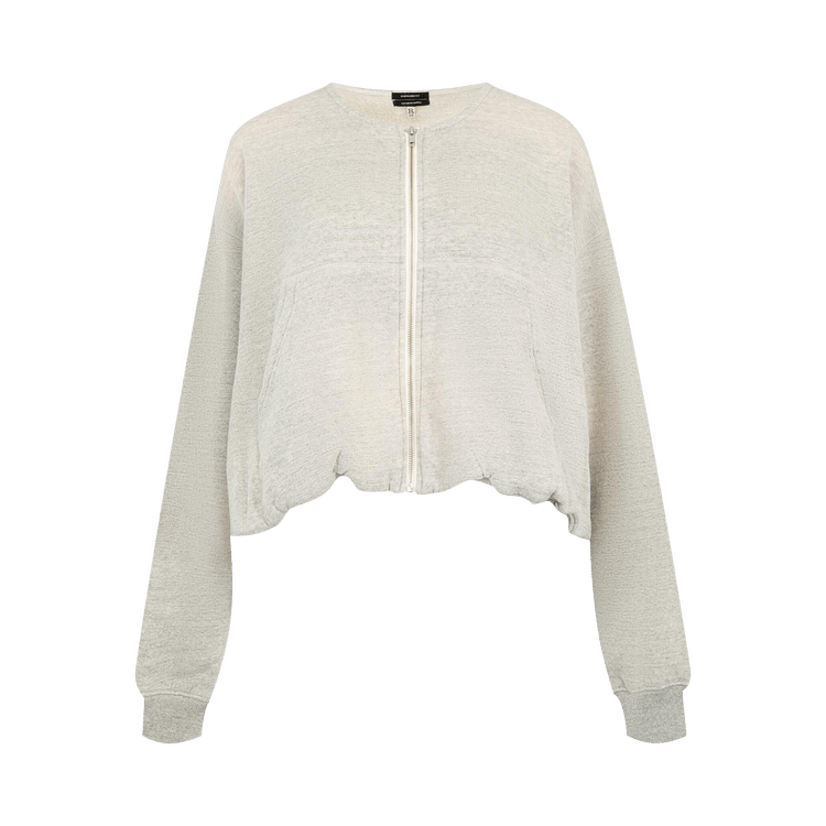 R13 Balloon Zip-Up Crewneck "Heather Grey"