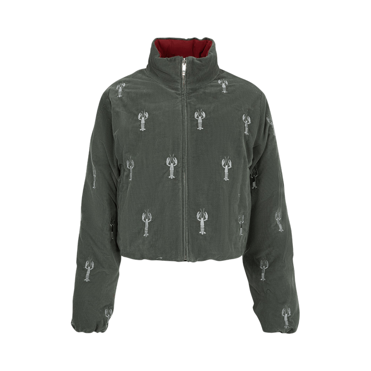 Thom Browne Down Cropped Reversible Jacket "Medium Grey"
