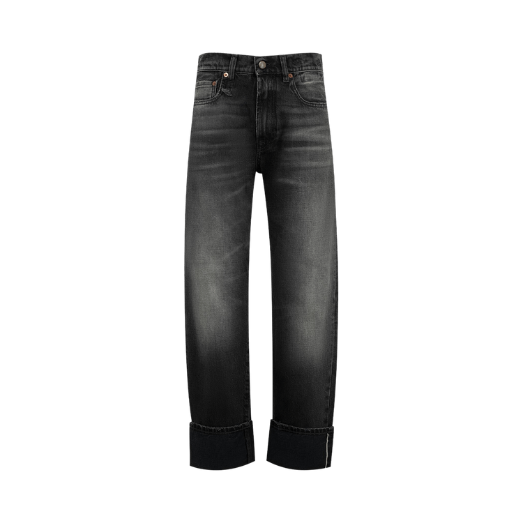R13 Cuffed Bf Jean "Black Eclipse Selvedge"