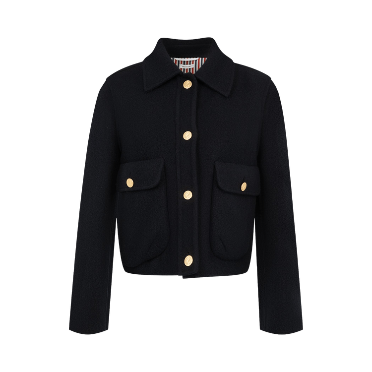 Thom Browne Splittable Bell Sleeve Patch Pocket Jacket "Navy"