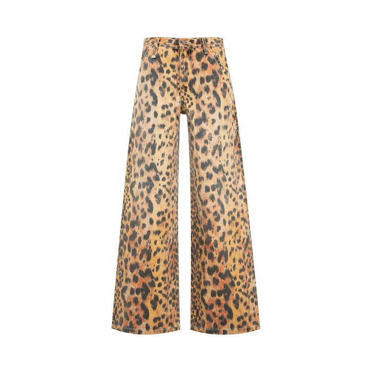 R13 D"arcy Flare Carpenter Pant "Vintage Orange Leopard'