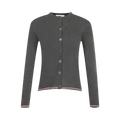 Thom Browne Rib Stitch Crew Neck Cardigan "Medium Grey"