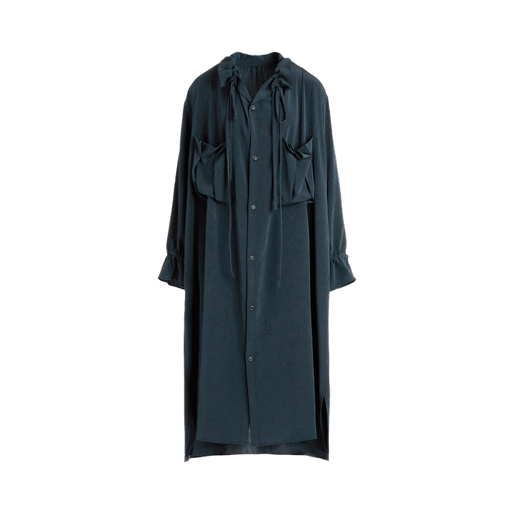 Y"s Ko-Gather Collar Dress "Blue/Green'