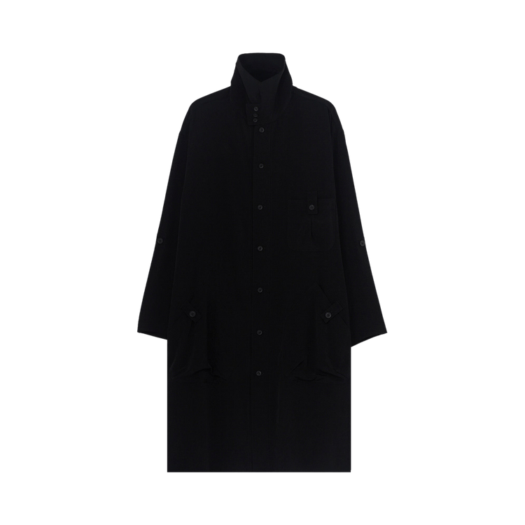 Yohji Yamamoto Pour Homme Stand Collar Shirt "Black"