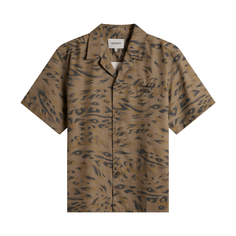 Carhartt WIP Short-Sleeve Travon Shirt "Duck Feather Print/Cypress/Black"