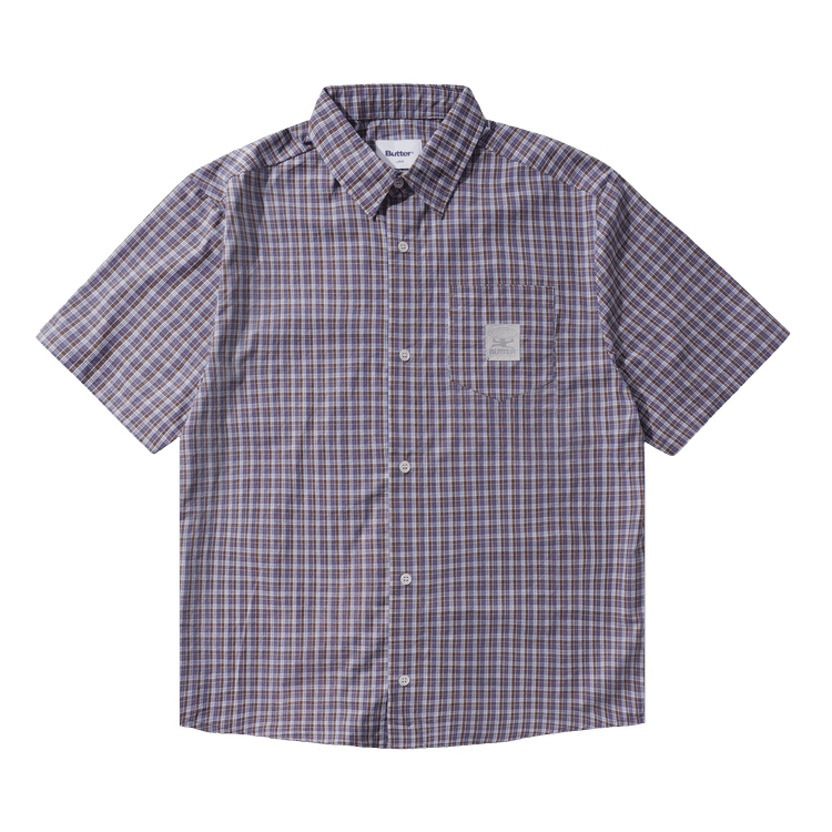 Butter Goods Equipment Short-Sleeve Shirt "Navy/Brown"