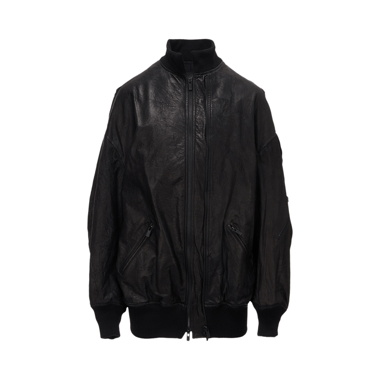 Y"s Soft Leather Double Zip Blouson "Black'