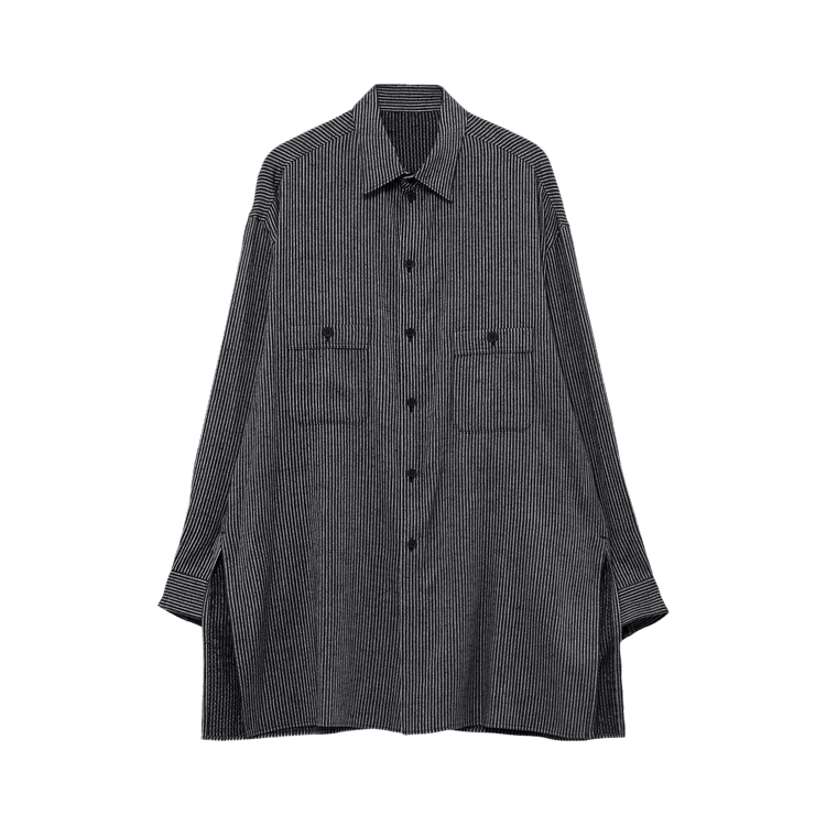 Yohji Yamamoto Melange Stripe Blouse "Black"