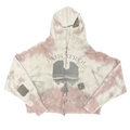 SEKRIT SAINTS Pain Zip-Up Hoodie "White/Neapolitan Stain"