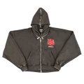 RIVINGTON roi Rebis Anti Death Rose Zip Hoodie "Washed Black"