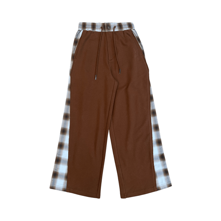 Feng Chen Wang Patched Panel Jersey Trousers "Brown"