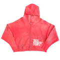 SEKRIT SAINTS Time Capsule Zip-Up Hoodie "Faded Red"