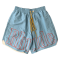 Rhude Logo Track Short "Baby Blue/Red"