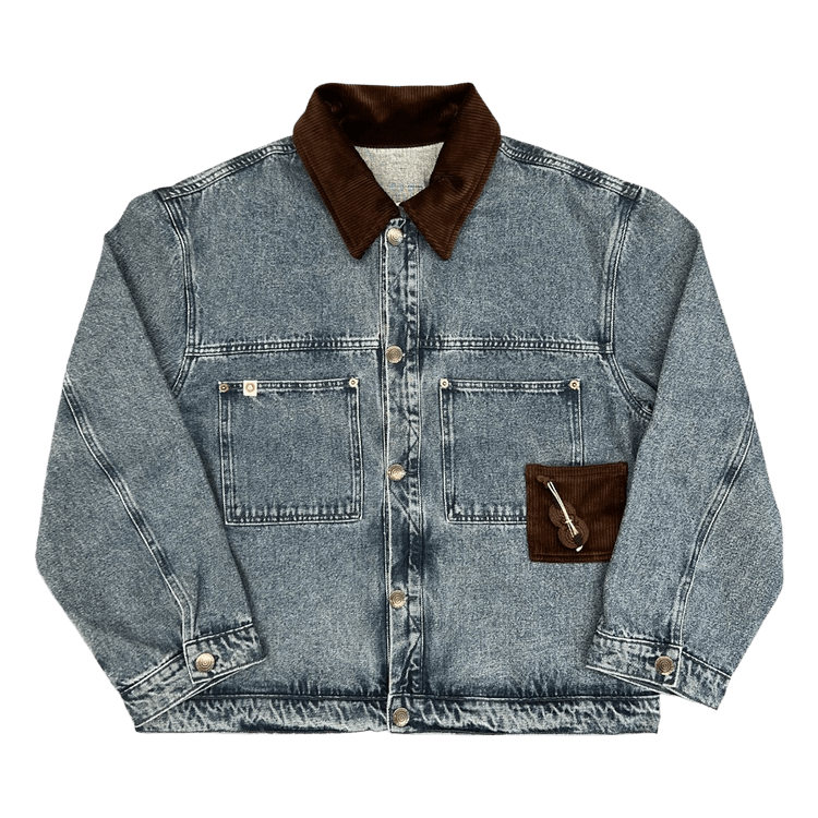 Charles Jeffrey Loverboy Denim Jacket With Corduroy Collar "Washed Denim"