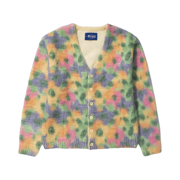Awake NY Floral-Print Cardigan "Mustard"