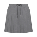 Thom Browne Wool Mini Length Drawstring Pleated Skirt "Navy/Light Grey"