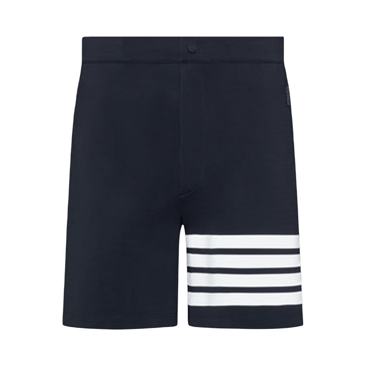Thom Browne Mid Thigh Tech Printed M Bar Shorts "Navy"
