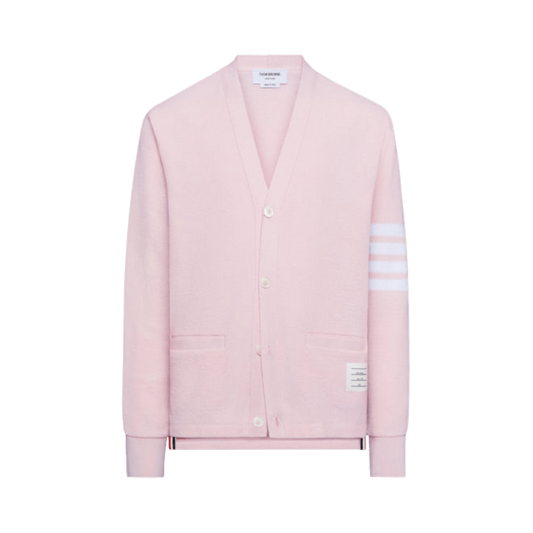 Thom Browne Long-Sleeve Neck Cardigan "Light Pink"