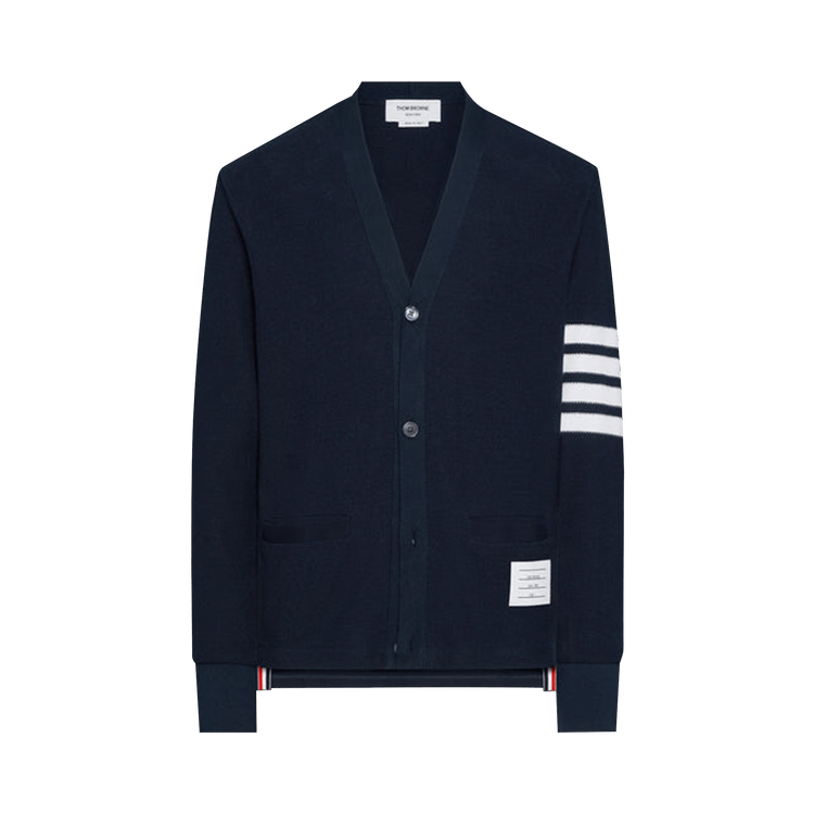 Thom Browne Long-Sleeve Neck Cardigan "Navy"