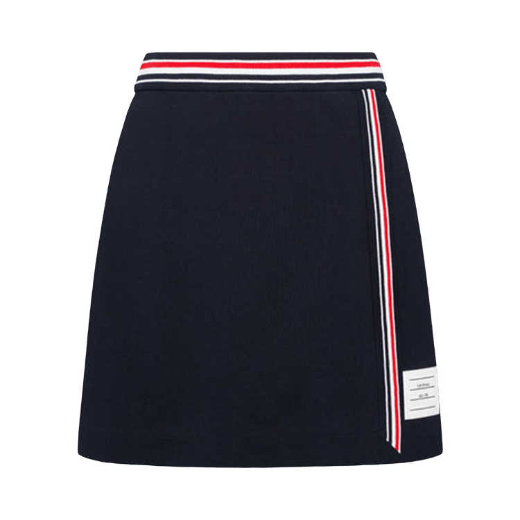 Thom Browne RWB Stripe Trim Classic Pique Wrap Skirt "Navy"