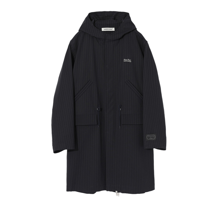 Undercover Hooded Drawstring Long Coat "Navy"