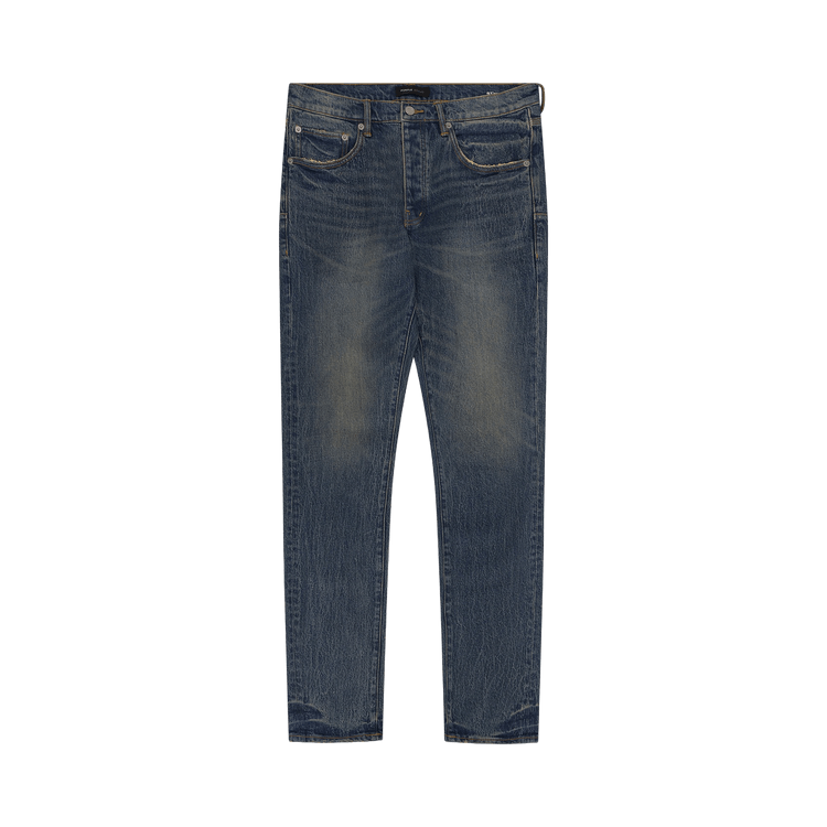 PURPLE BRAND Skinny Crackle Coated Jeans "Mid Indigo"
