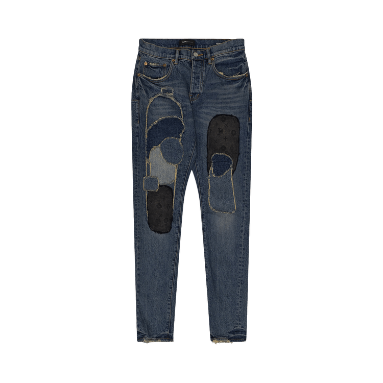 PURPLE BRAND Vintage Heavy Patch Repair "Mid Indigo"