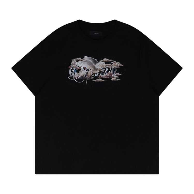 Amiri Pegasus Script Logo Tee "Black"