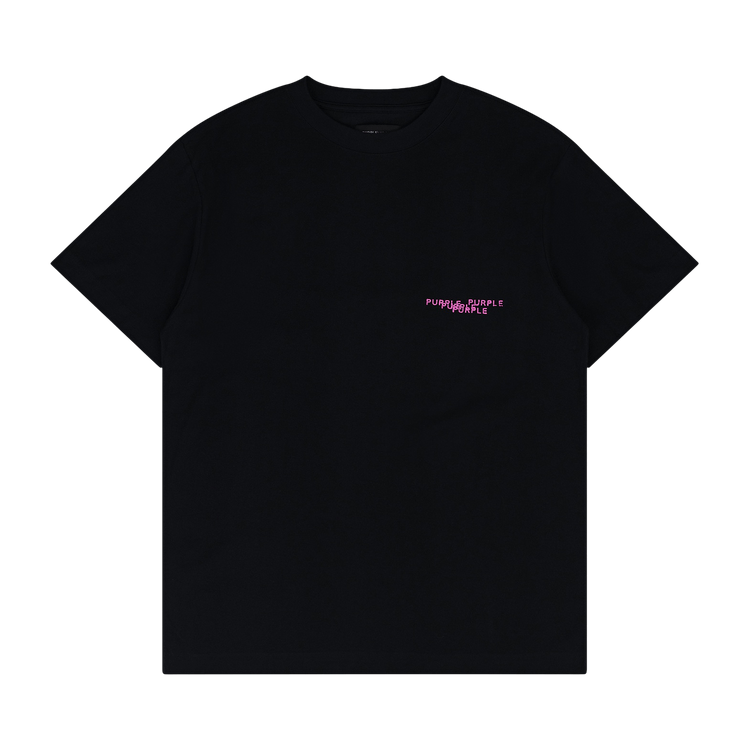 PURPLE BRAND Textured Jersey Short-Sleeve Tee "Black"
