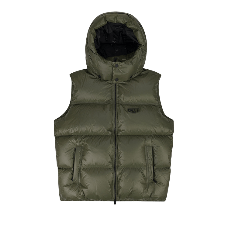 PURPLE BRAND Nylon Puffer Vest "Green"