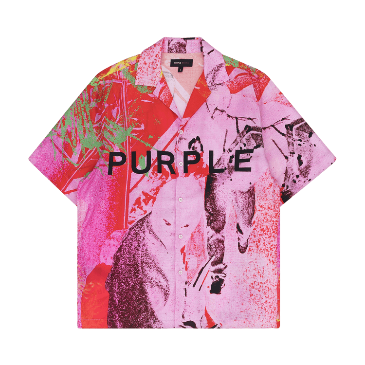 PURPLE BRAND Lyocell Short-Sleeve Shirt "Multicolor"