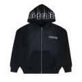PURPLE BRAND Heavyweight Fleece Zip Front Hoodie "Black"