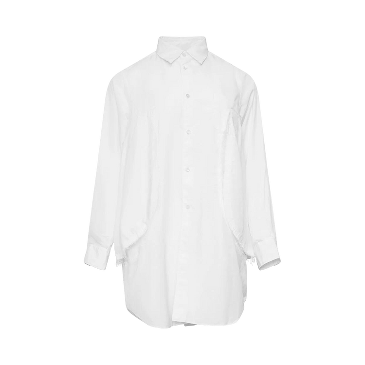 Comme des Garçons Ruched Panel Longline Blouse "White"