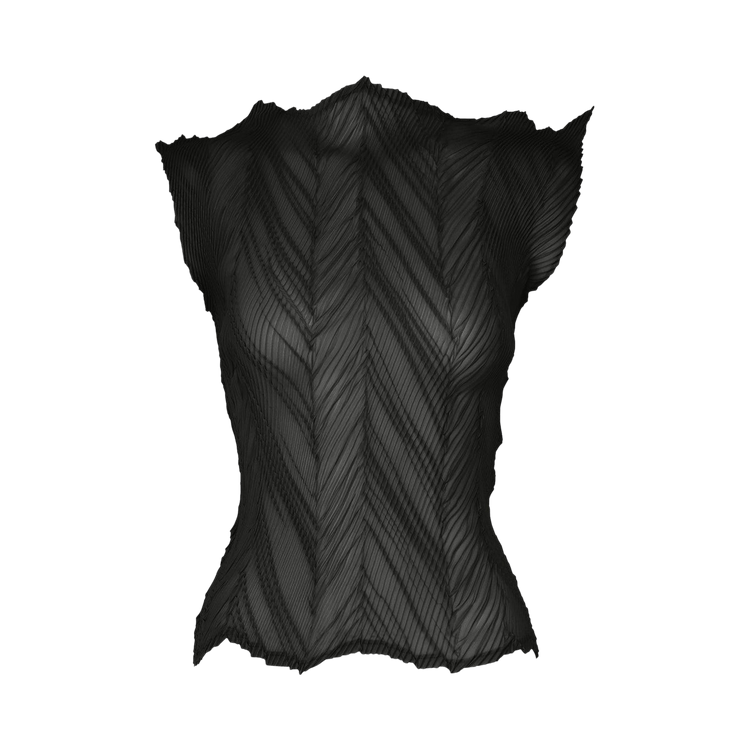 Issey Miyake Zigzag Pleats Shirt "Black"