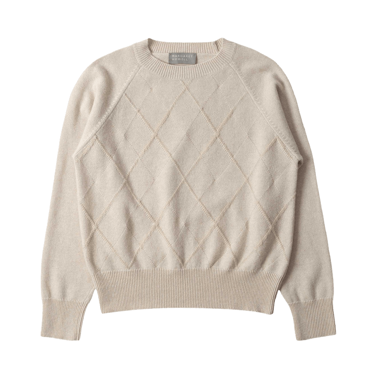 Margaret Howell Textured Argyle Knitwear "Natural"