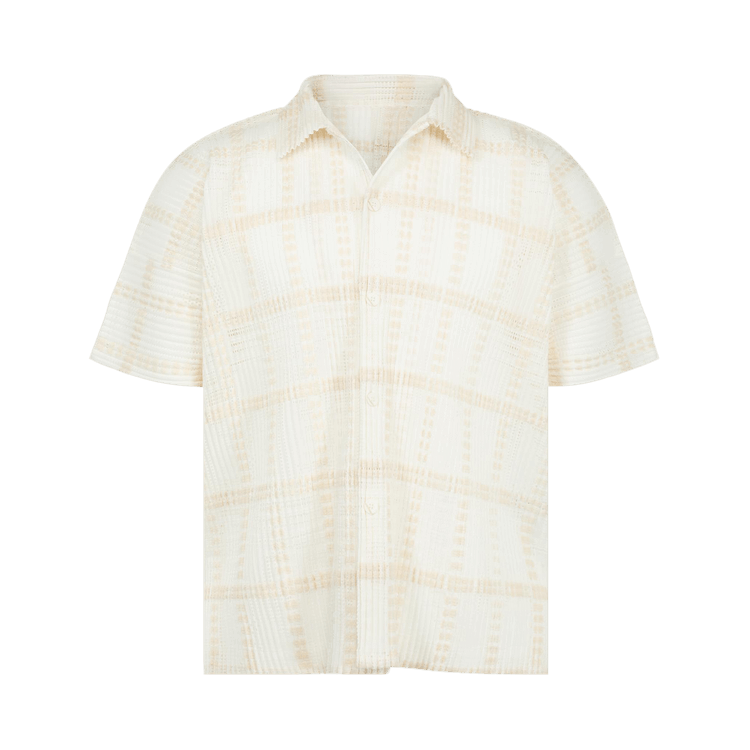 Homme Plissé Issey Miyake Lace Grid Pleats Shirt "White"