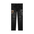 Amiri Varsity Eagle Logo Straight Jean "Faded Black"
