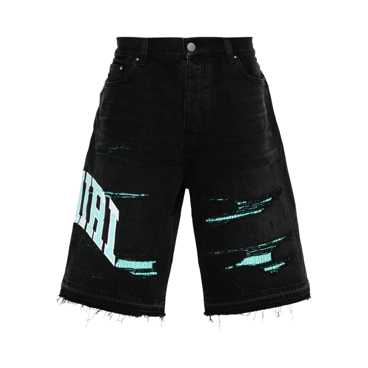 Amiri Varsity Logo Repair Short "Vintage Black"