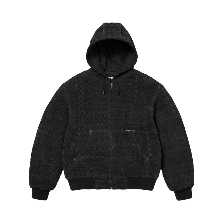 Supreme Woven Suede Hooded Work Jacket "Black"