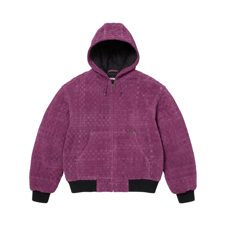 Supreme Woven Suede Hooded Work Jacket "Purple"