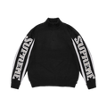 Supreme Jacquard Sleeve Half Zip Sweater "Black"