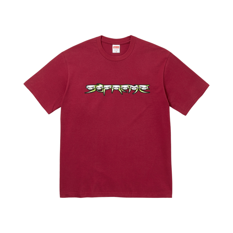 Supreme Skulls Spellout Tee "Cardinal"