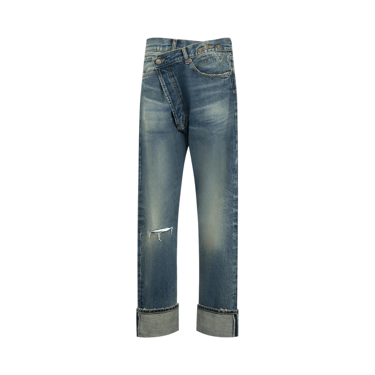 R13 Cuffed Crossover Jean "Bowery Indigo"
