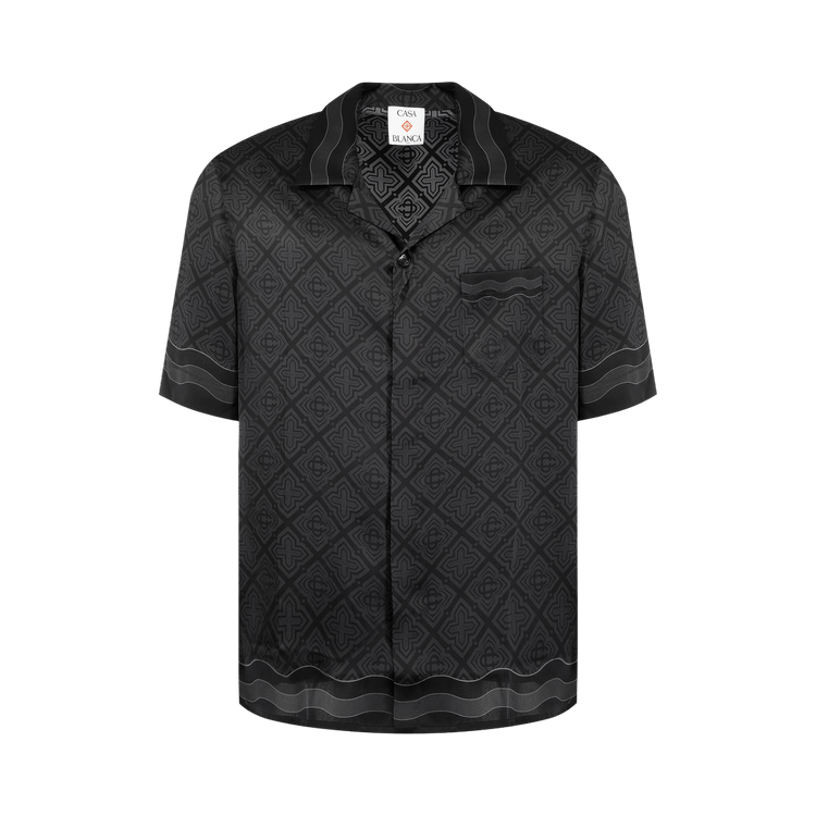 Casablanca Cuban Collar Short-Sleeve Shirt "Radiating Monogram"
