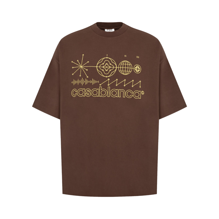 Casablanca Code De Civilisation Oversized T-Shirt "Dark Brown"