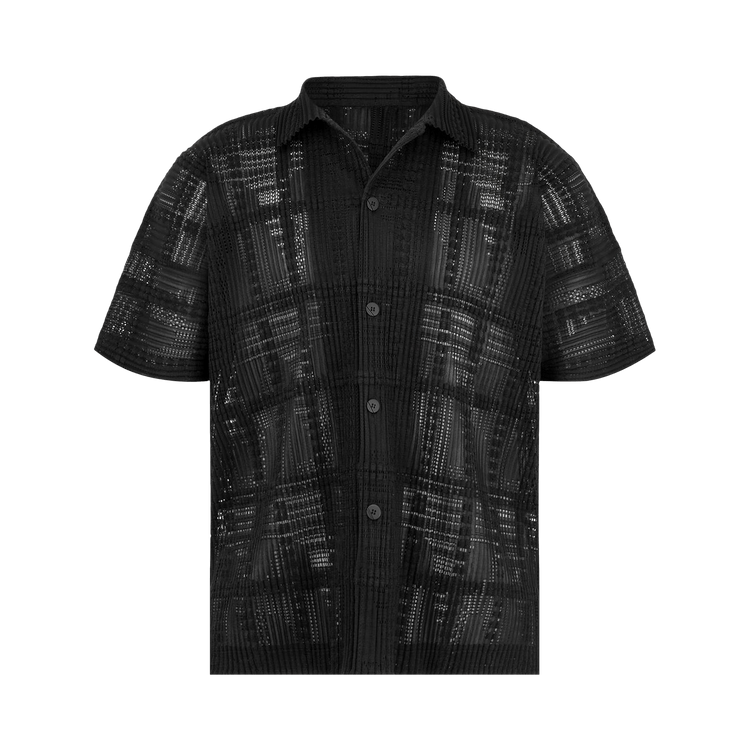 Issey Miyake Lace Grid Pleats Shirt "Black"