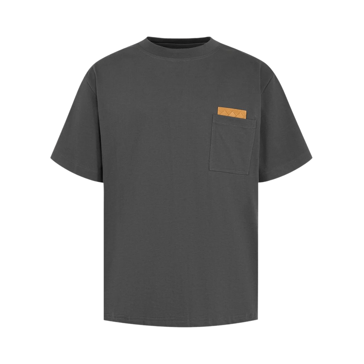 Bottega Veneta Pima Cotton Jersey T-Shirt With Leather Detail "Nightfall"