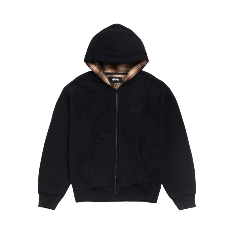 Stussy Plaid Lined Zip Hoodie "Black"